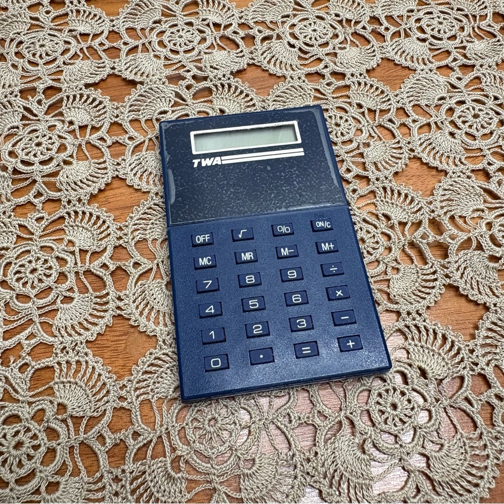 Vintage 80s TWA Trans World Airlines Promotional Pocket Calculator